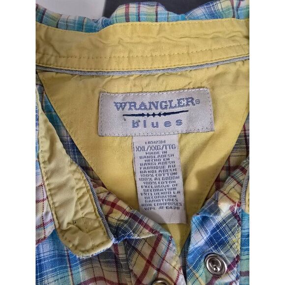 Vintage Plaid pearl Snap-Front Western Shirt Short Sleeves Dual Chest Pockets - Picture 7 of 8